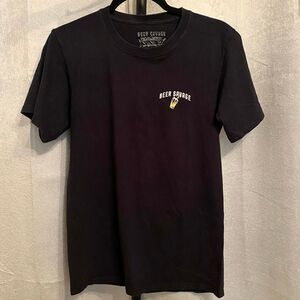 Beer Savage Graphic Tee Wrecked Skeleton Beer Shirt Black Cotton Size S